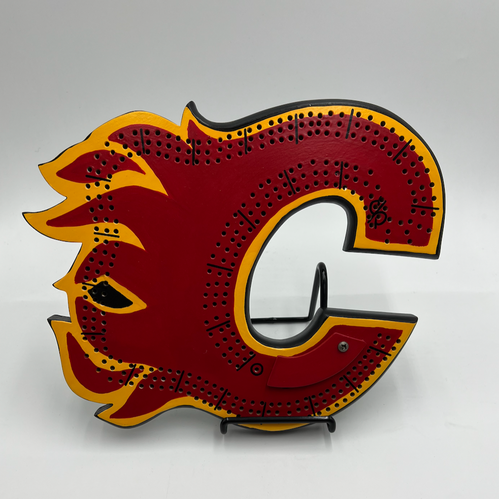 Calgary Flames Cribbage Board