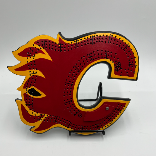 Calgary Flames Cribbage Board